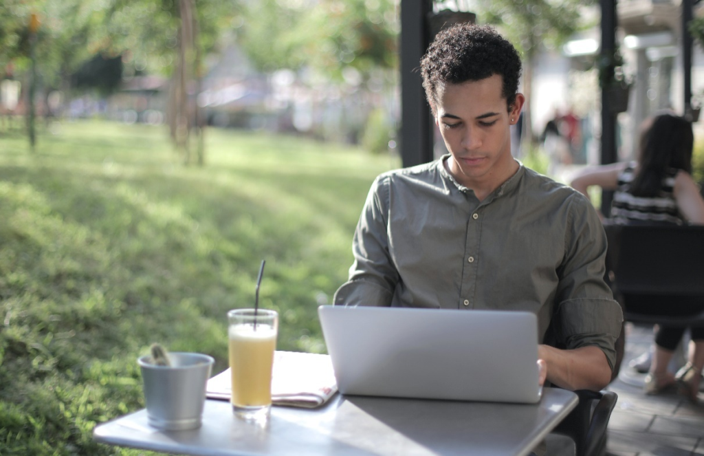 A person working on his laptop